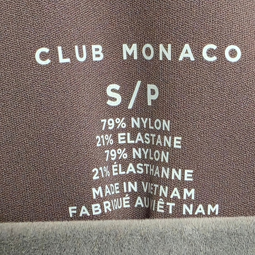 Club Monaco Long Sleeve V Neck Bodysuit Women Small Tricot Brown New - Picture 2 of 6